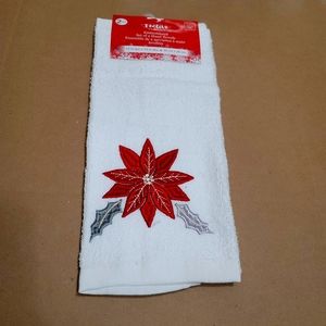 Embroidery hand towels Poinsettia